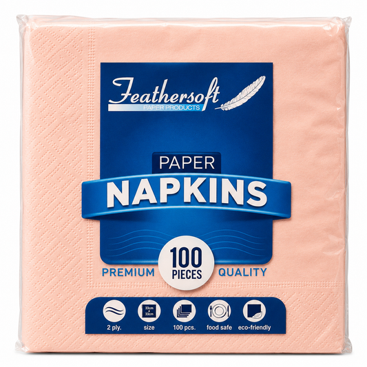 Premium Napkins Rose Pink 33cm 'Feathersoft' 20/100's
