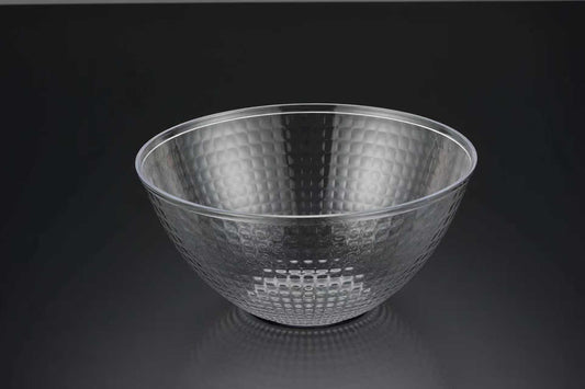 Plastic Clear Ribbed Round 9.5" Serving Bowl 64oz 50/CS