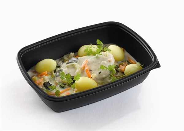 Plastic Rectangular Containers Black 900ml