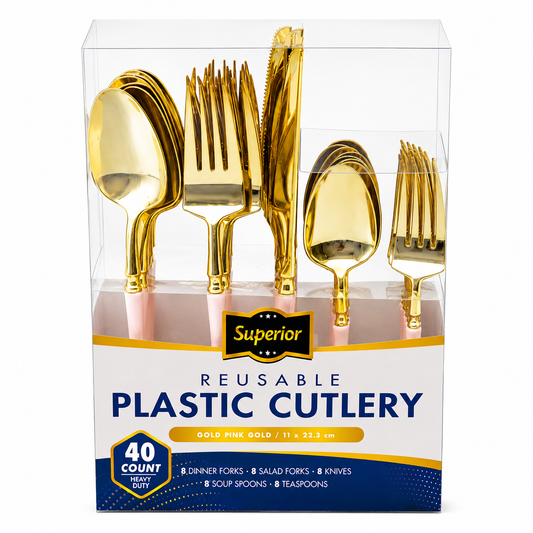 Superior Combo Cutlery Gold Pink Gold