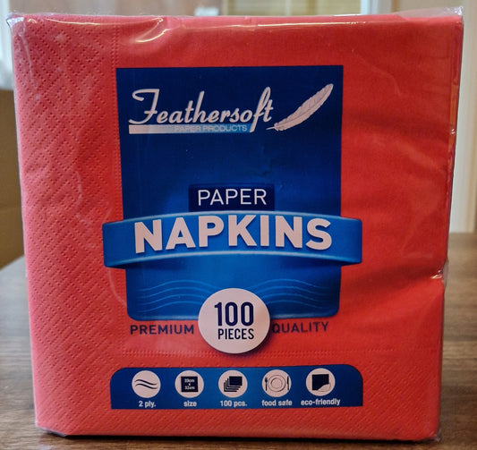 Premium Napkins Red 33cm 'Feathersoft'