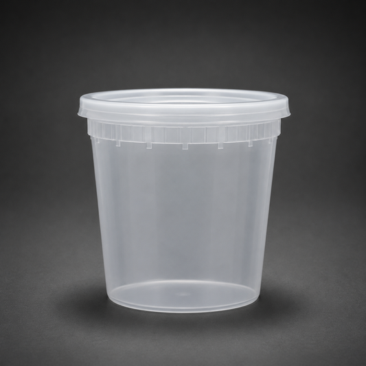 Plastic Containers & Lids 24oz Round NewSpring