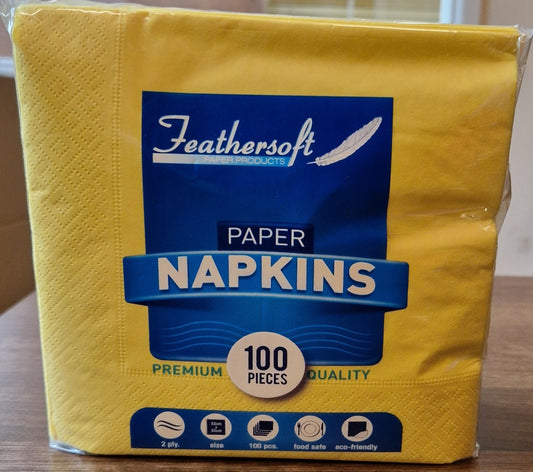 Premium Napkins Yellow 33cm 'Feathersoft'