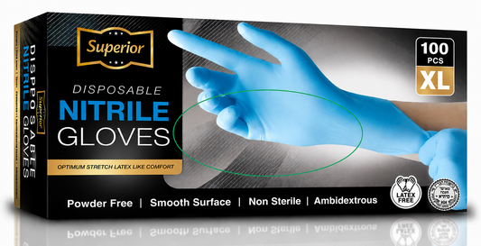 Nitrile Gloves Blue X-Large 'Superior' 10/100's