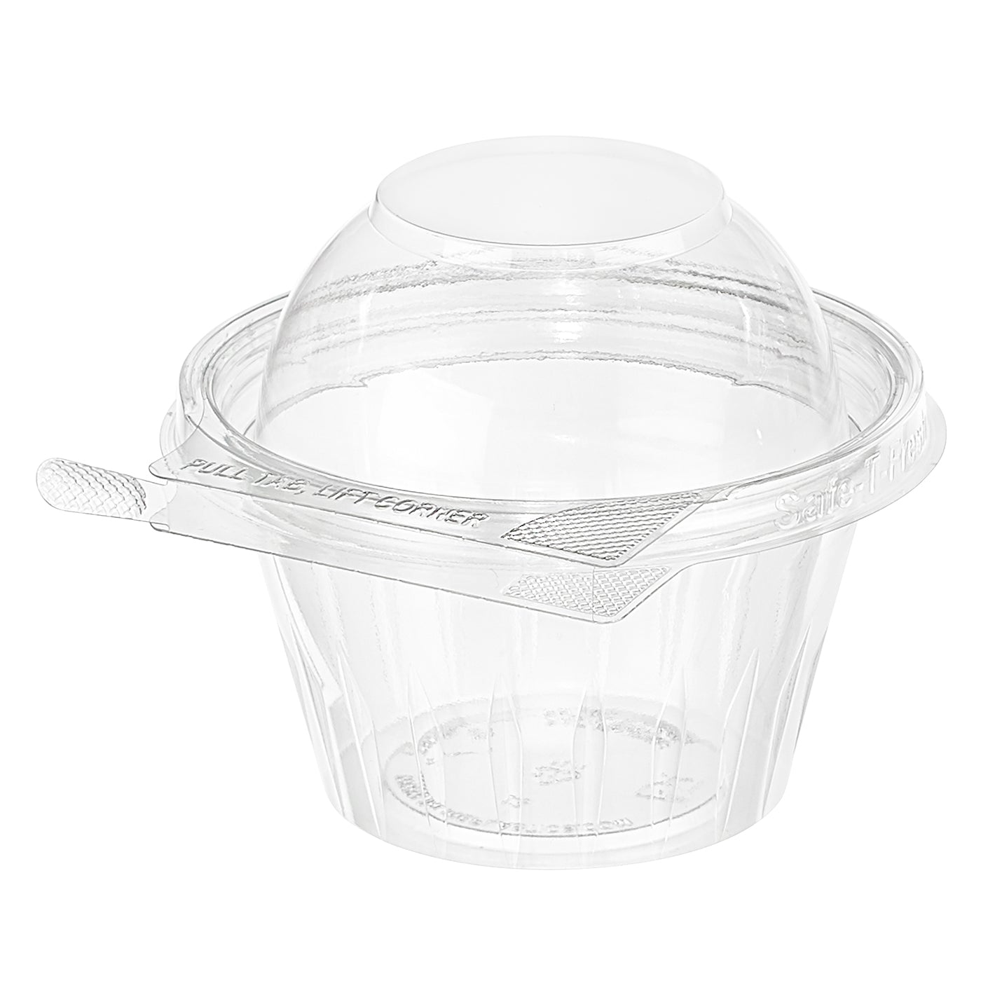 Plastic 8oz. 'Safety Fresh' Snack Cup Clear with Dome Lid (237ml) 8.9x8.9x8.6cm 272/CS