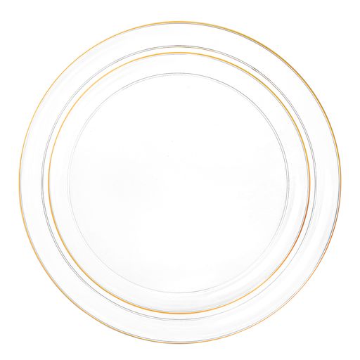 Round Plates 10.6" Clear/Gold 'Decor'
