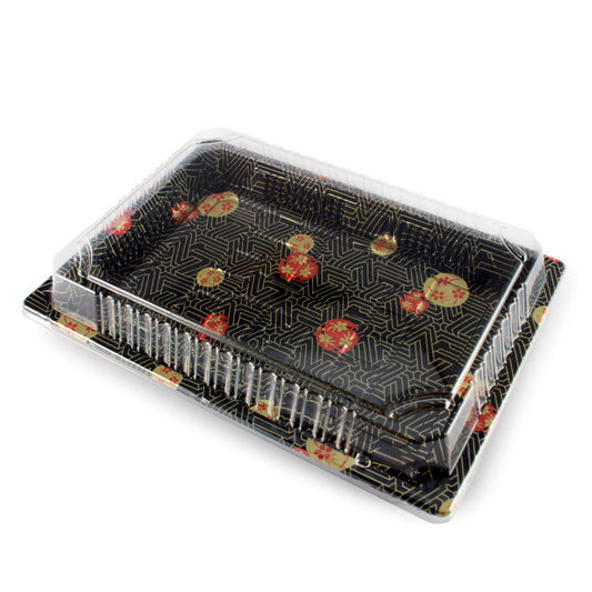 Plastic Sushi Tray/Lid Combo 230mm x 155mm x 23mm)