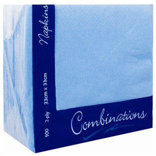 Premium Napkins Cornflower Blue 33cm 'Combinations'