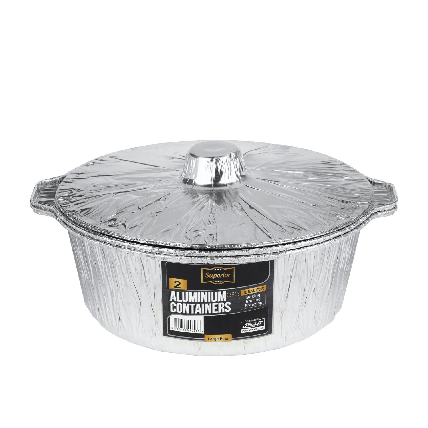 Aluminiuim Pots & Lids Packed Large 'Superior'