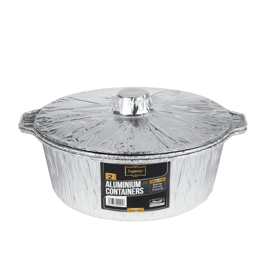 Aluminiuim Pots & Lids Packed Large 'Superior'