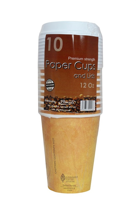 Paper Cups 12oz With Lids