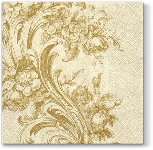 Design Napkins Baroque Style Gold 'Paw'