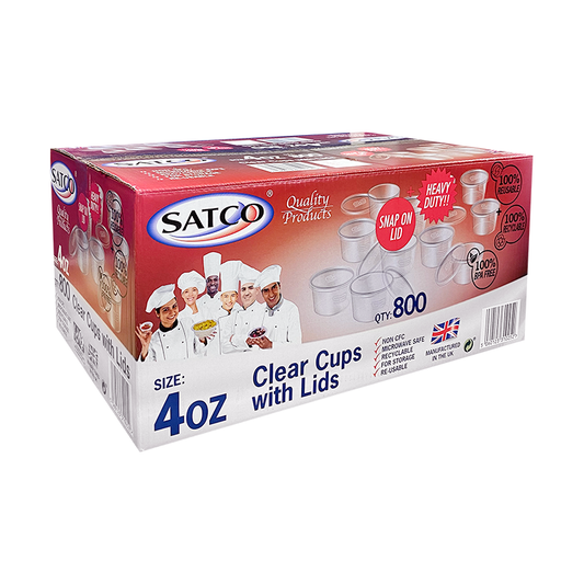 Plastic Containers & Lids 4oz Satco