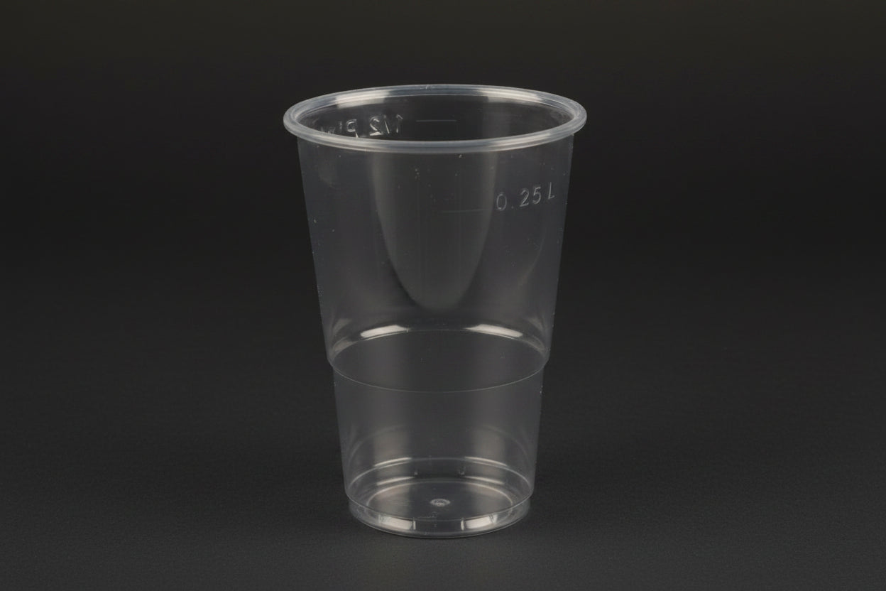Plastic Cups 'No Label' Half Pint Cup 330cc