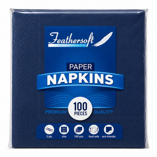 Premium Napkins Dark Blue 33cm 'Feathersoft' 20/100's