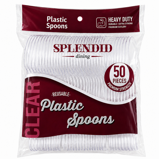 Plastic Spoons Clear Heavy Duty 'Splendid' 20/50's