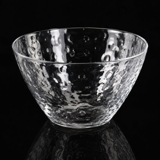Clear Hammered Effect Serving Bowls Small 8" 80oz  'Superior' 50/CS
