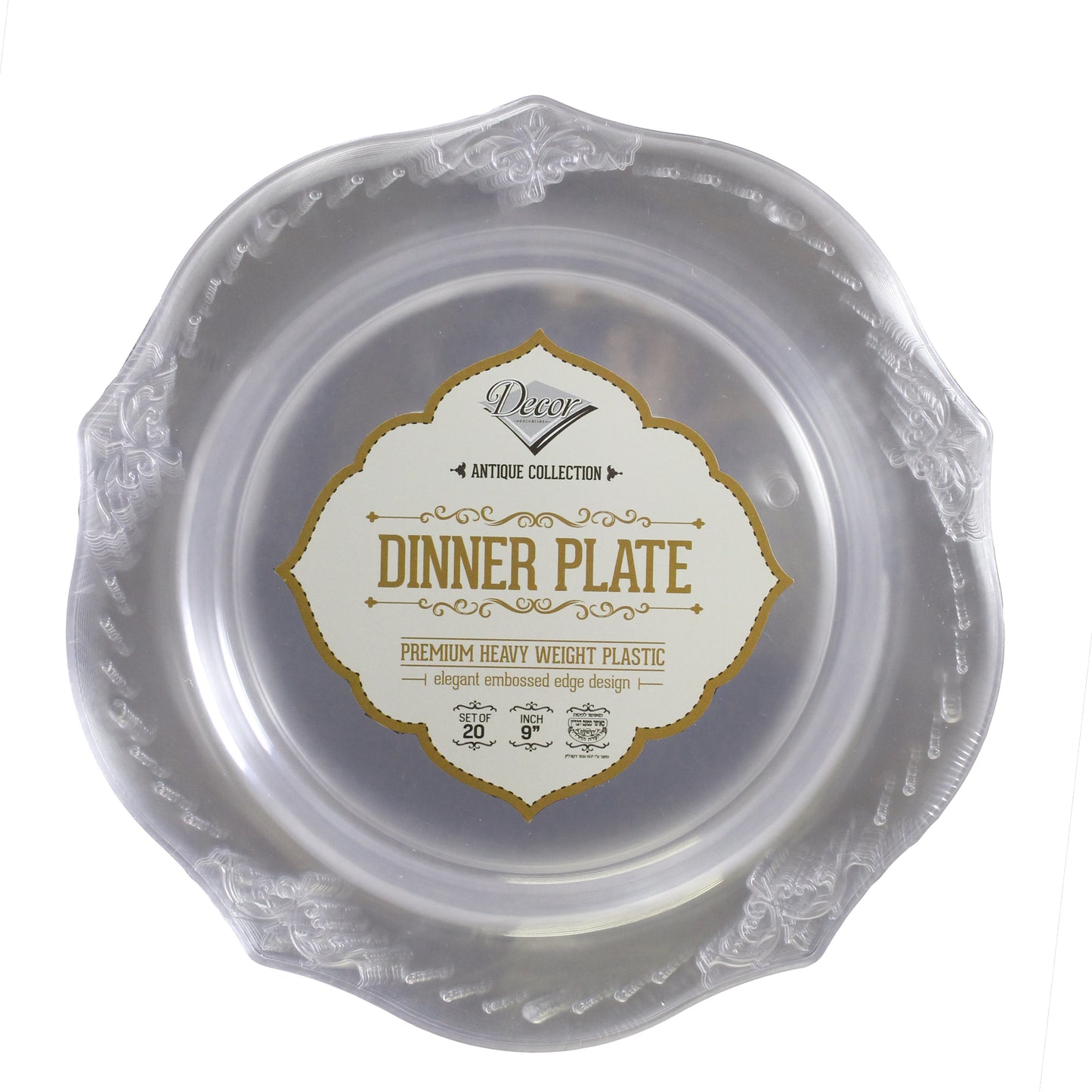 ' Clear Plastic Plate 9"