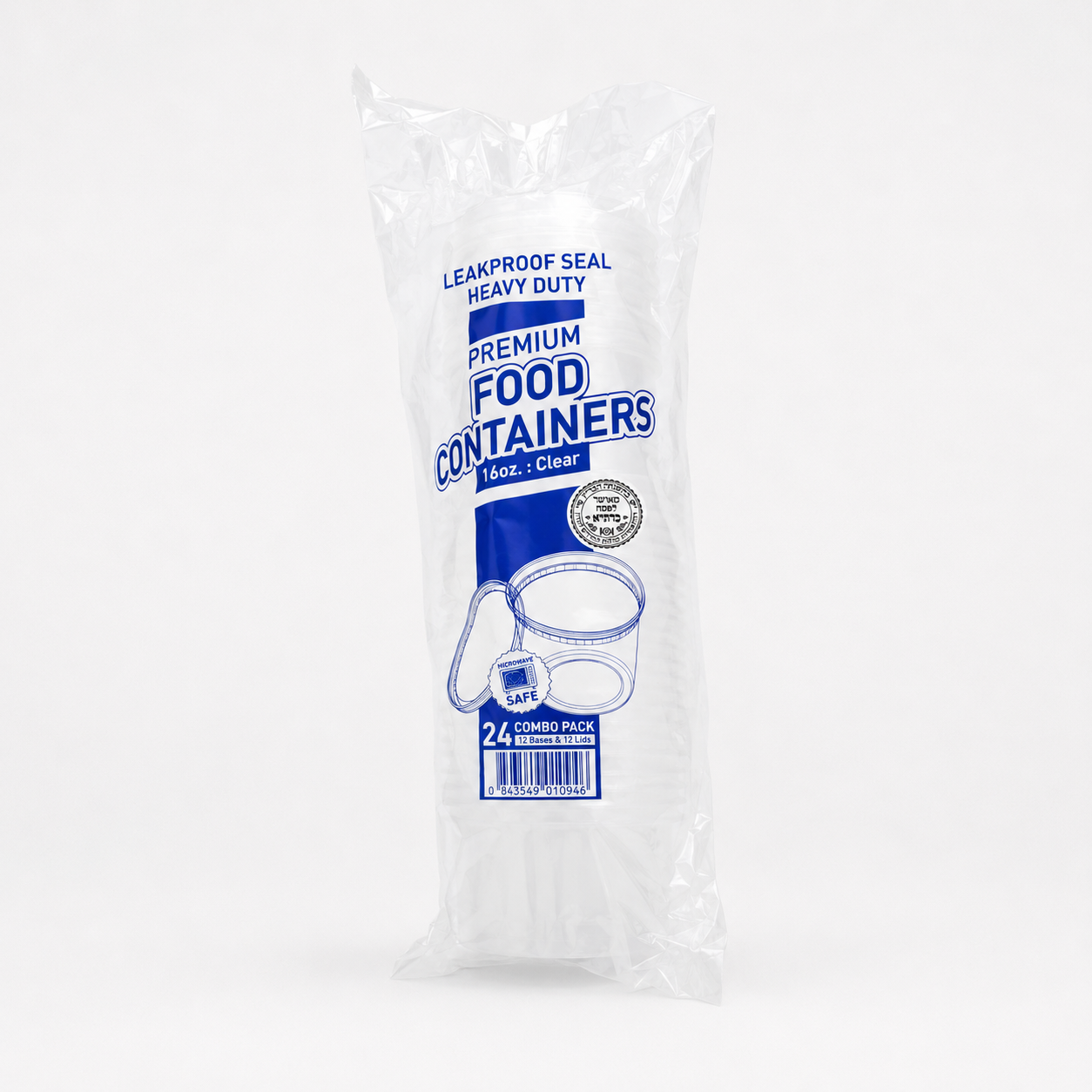 Plastic Containers & Lids 16oz Round Clear  'SealPro'