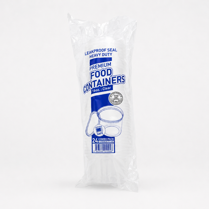 Plastic Containers & Lids 16oz Round Clear  'SealPro'