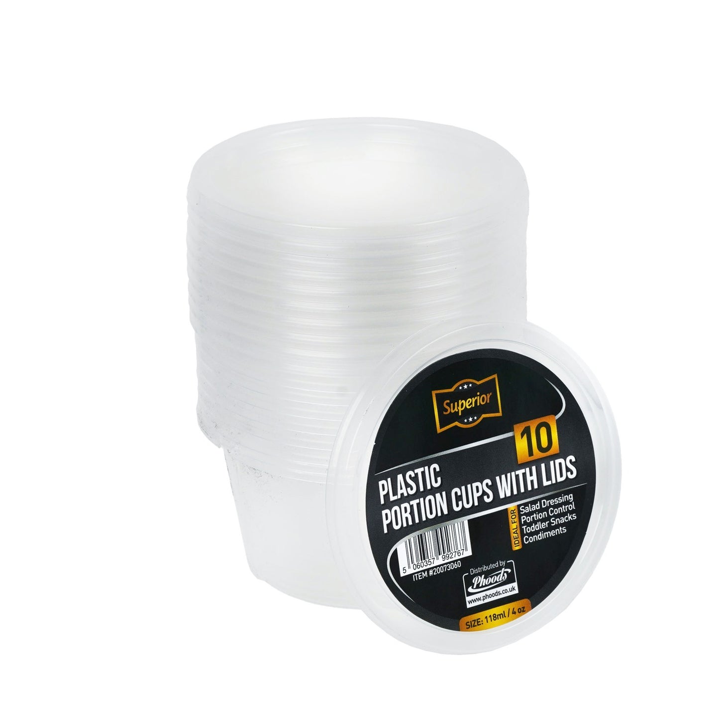 Plastic Portion Cups with Lids 4oz 'Superior'