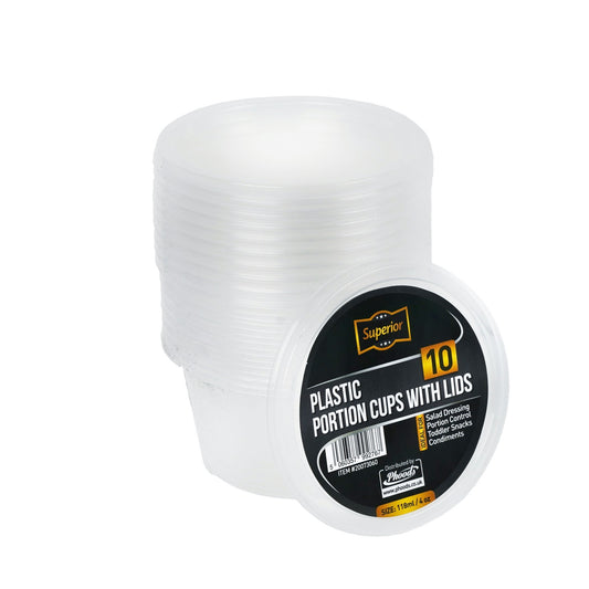 Plastic Portion Cups with Lids 4oz 'Superior'