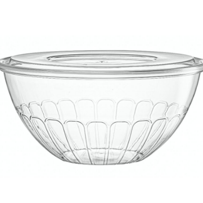 Plastic Reusable Salad Bowl 12" Clear 'Decor'