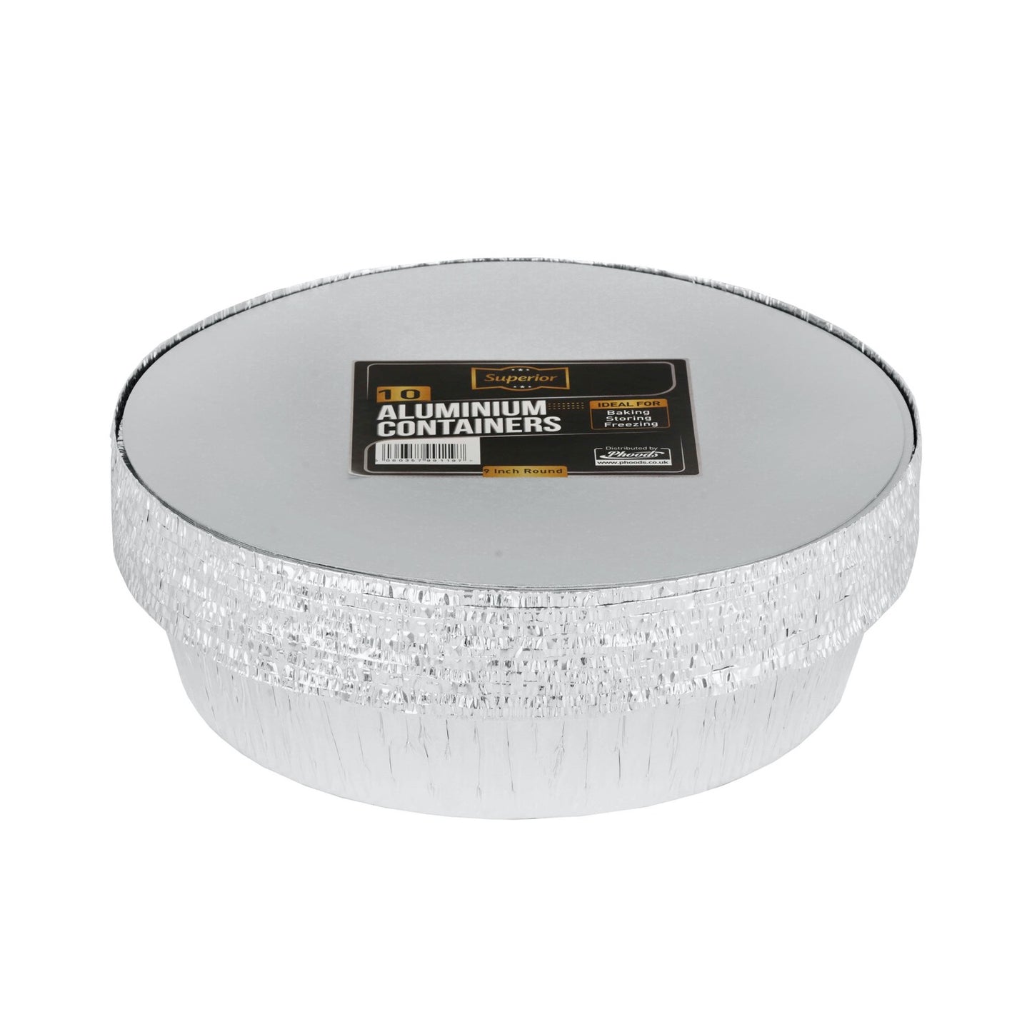 Aluminium Containers Packed 9" Round Foil 'Superior'