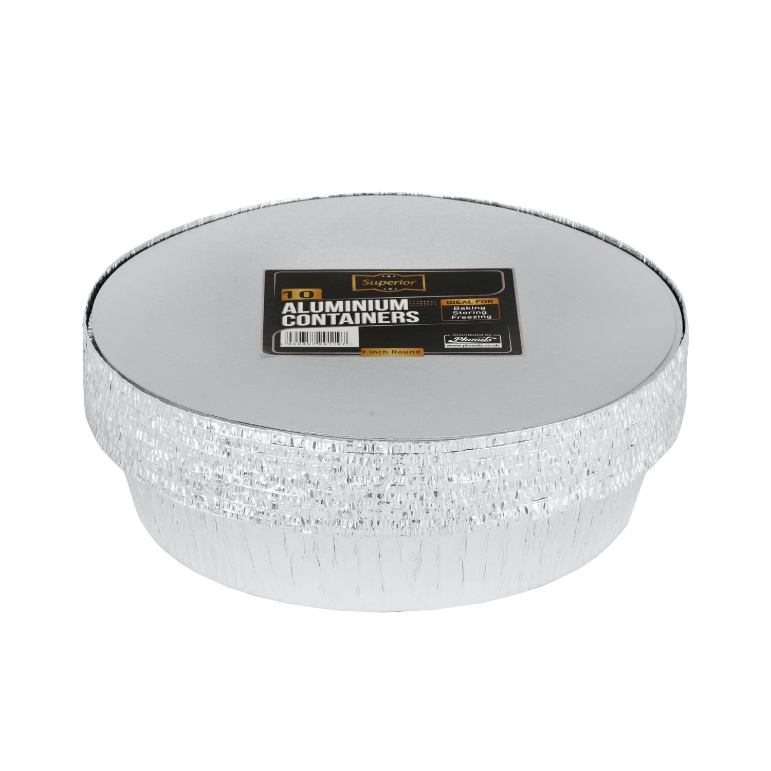 Aluminium Containers Packed 9" Round Foil 'Superior'