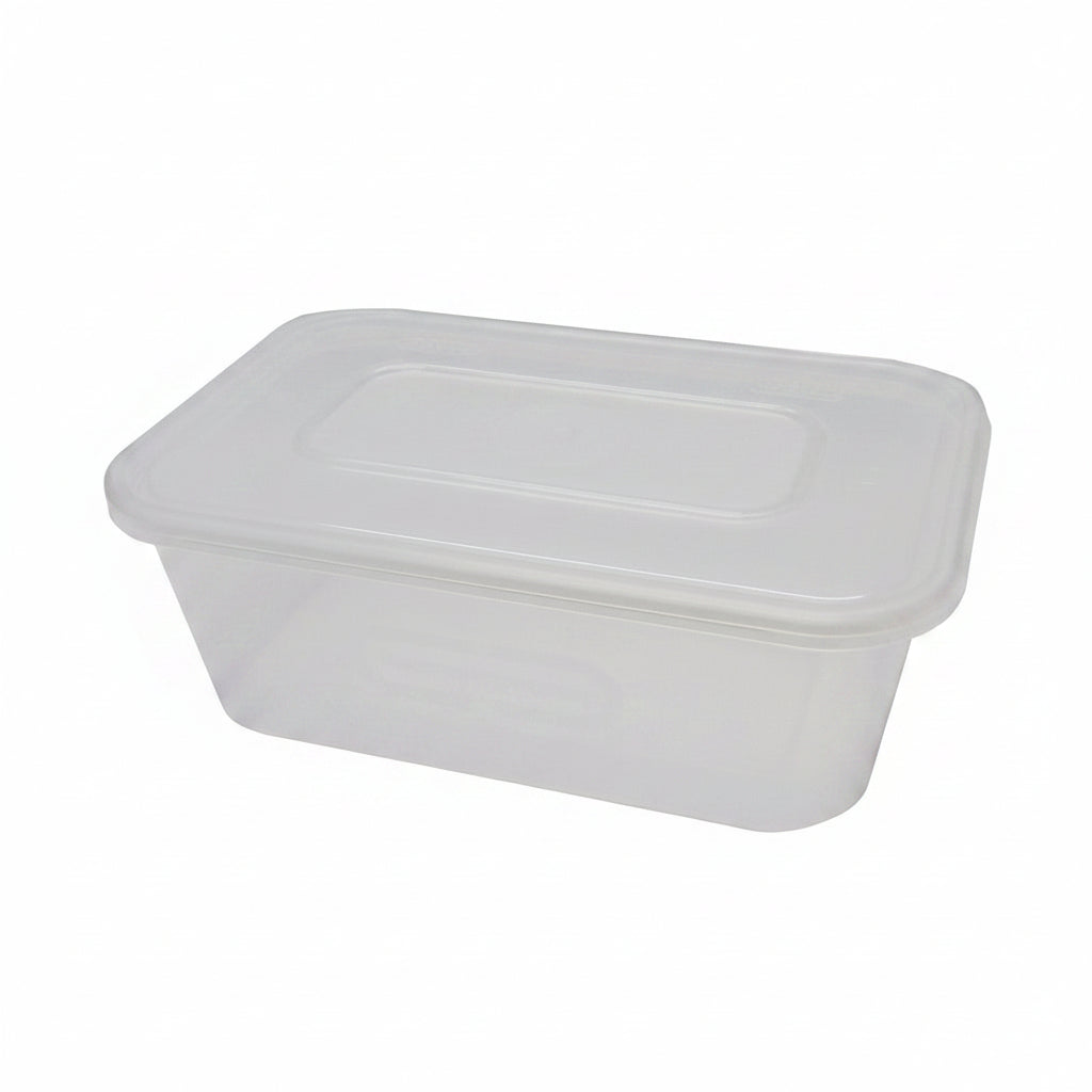 Plastic Containers & Lids 750cc Rect Clear 'Satco'