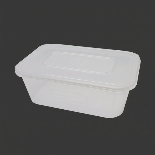 Plastic Containers & Lids 750cc Rect Clear 'Satco'
