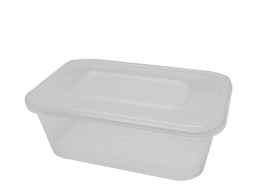 Plastic Containers & Lids 1000cc Rect Clear 'Superior'