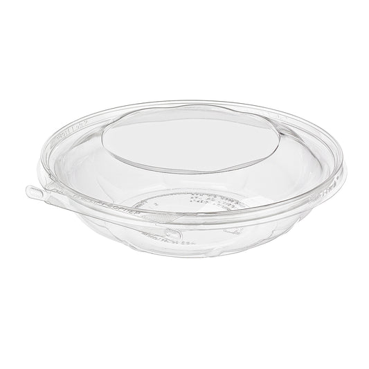 Plastic Round Bowl With Hinged Lid Tamper Evident 80oz