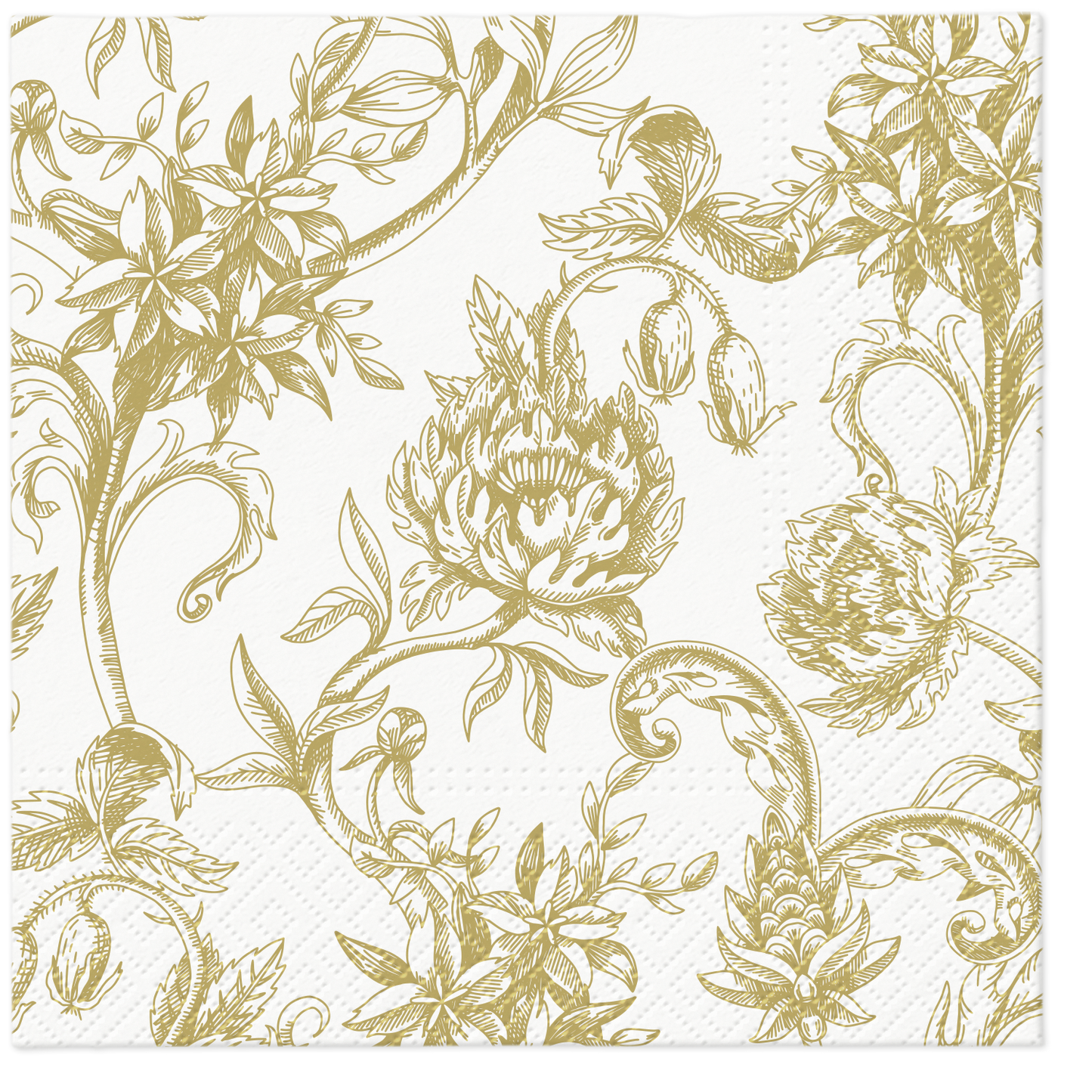Design Napkins Baroque Flowers Gold 'Paw'
