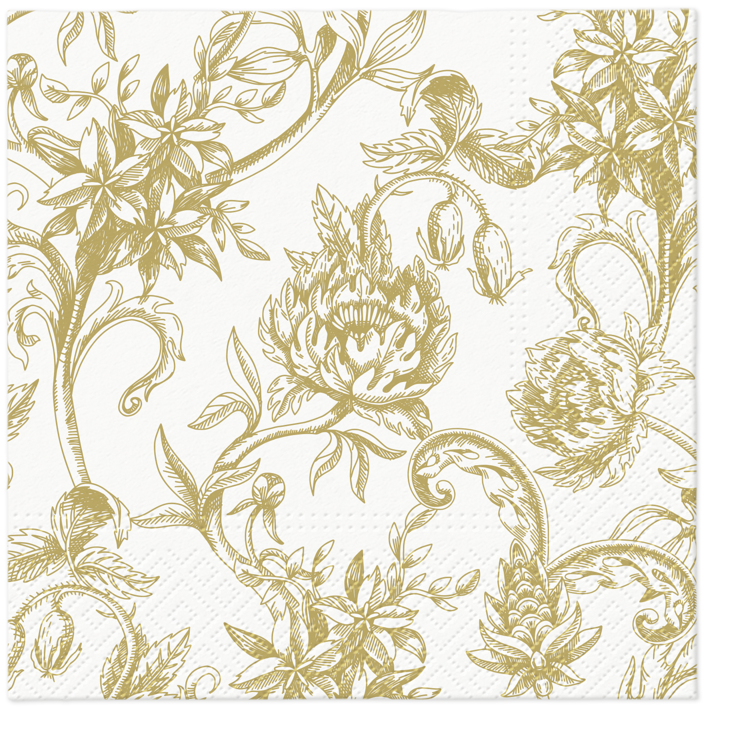 Design Napkins Baroque Flowers Gold 'Paw'