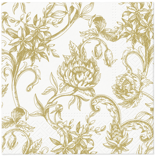 Design Napkins Baroque Flowers Gold 'Paw'
