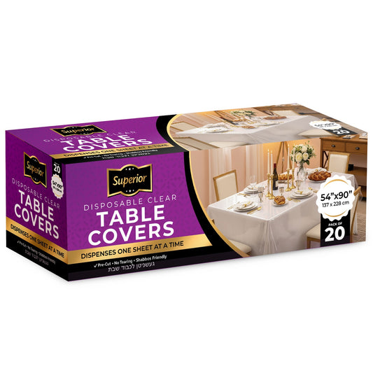 Tablecloths Clear 54' x 90' () 'Superior' 8/20's [Purple]