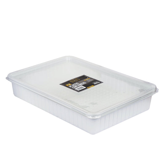 Plastic Containers Packed () 4000cc Rect White W/Clear Lids 'Phoods'