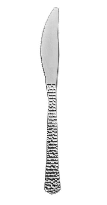 Plastic Knives Silver Look - Hammered 'Decor'