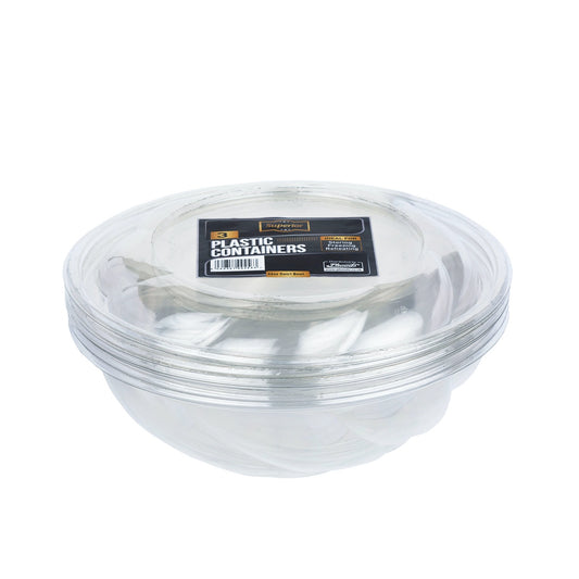 Packed Plastic Swirl Bowl 10" Diameter 64oz with Swirl Lid