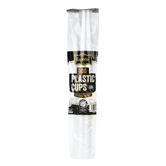 Plastic Cups Clear 200cc Clear 'Superior'