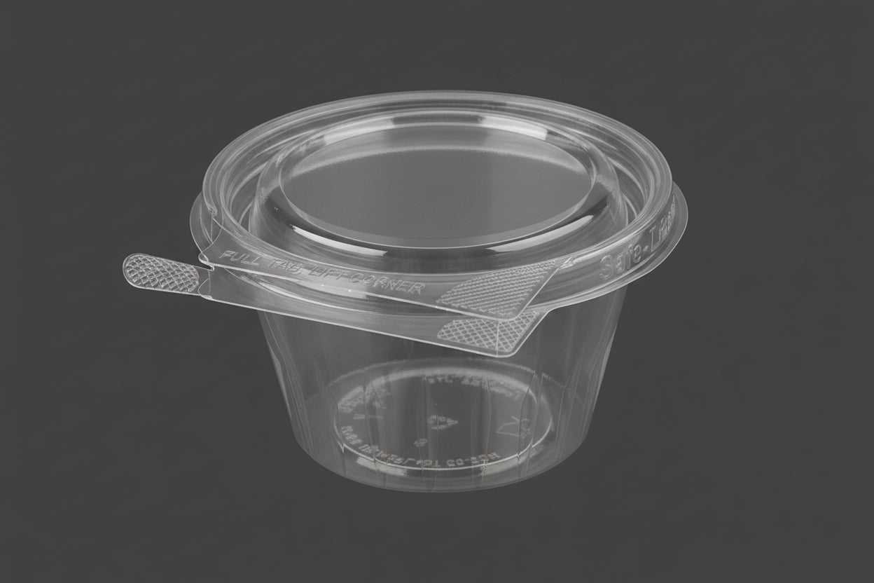Plastic 8oz. 'Safety Fresh' Snack Cup Clear with Regular Lid