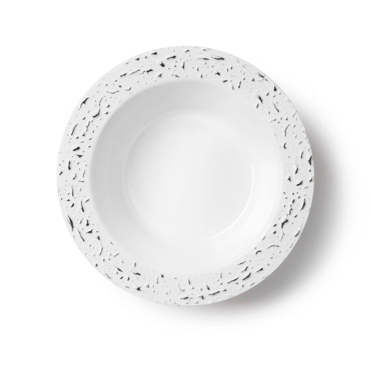 Bowls 5oz White/Silver 'Decor'