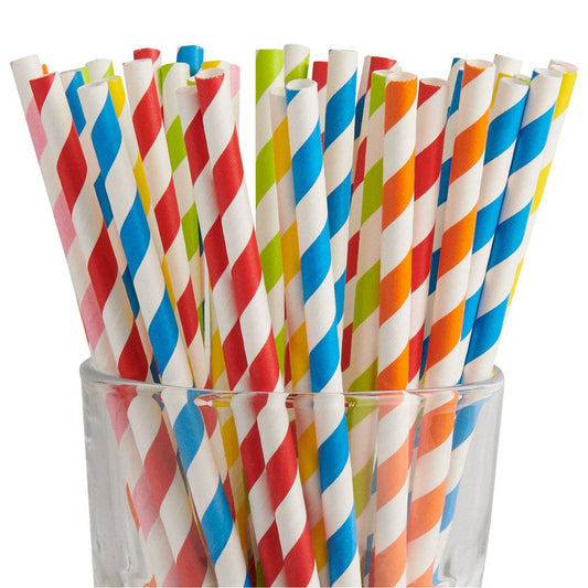 Coloured Paper Straws 6.3mmX203mm