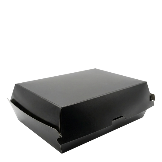 Black Foil Lined Paper Lunch Boxes 23.0cm x 15.7cm x 8.2cm 200/CS