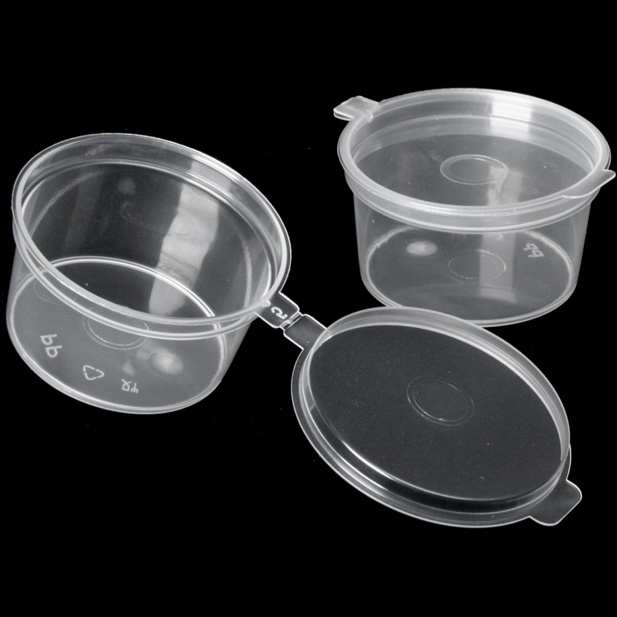 Plastic Portion Cups with Hinged Lids 1oz