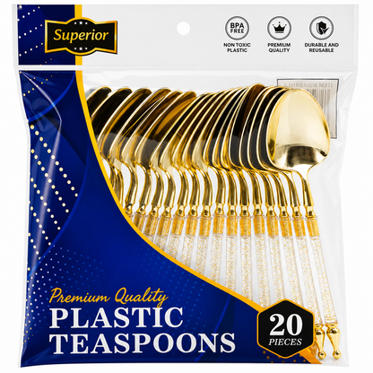 Superior Teaspoons Gold Glitter Gold