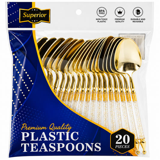 Superior Teaspoons Gold Glitter Gold