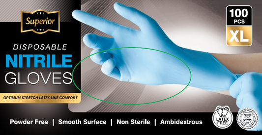 Nitrile Gloves Blue X-Large 'Superior'