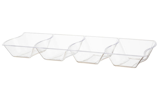 Plastic Clear 4 Section Tray